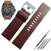 ราคา 26MM 28MM 30MM 32MM Soft Calf Leather Strap Striped Watch Band for Diesel DZ4323 7333 Watch Strap Mens Wrist Watch Bands (15137941656)