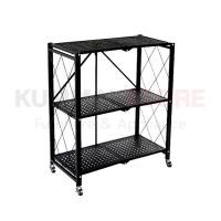 ราคา ชั้นวางของ ชั้นวางของพับเก็บได้ ชั้นวางของเหล็ก ชั้นวางพับได้ ชั้นวางหนังสือ ชั้นวางของในครัว ชั้นวางของ 3 ชั้น แข็งแรง มีล้อเลื่อน (16424677821)