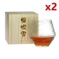 ราคา Japan EDO Blowing Snow Artwork Whiskey Neat Glass Wood Gift Box Niche Liquor XO Whisky Crystal Wine Glass Cognac Brandy Snifter (11306987250)