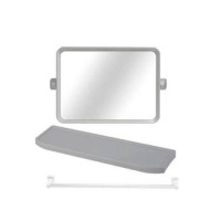 ราคา กระจกชุด3ชิ้นแบบเหลี่ยม EMS01 ขาว (9379036651)