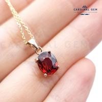 ราคา CARDINALGEM จี้โกเมนโรโดไลท์ Rhodolite Garnet สีแดงสด พลอยแห่งนักรบ ศรัทธา จี้เงินแท้ 925 ฟรีสร้อย งานอิตาลีชุบทองคำ 6 8 mm สินค้าจริงตามภาพ (17703842054)