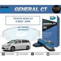ราคา BENDIX GCT ผ้าเบรค หน้า หลัง Toyota Wish 2 0 ปี 2003 2009 โตโยต้า วิช (18538421852)
