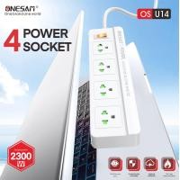 ราคา ปลั๊กไฟ ONESAM รุ่น OS U14 PLUGTHAI เต้ารับ 4 ช่อง 2300W มีสวิตซ์ ยาว 25 เมตร สีขาว (21308769476)