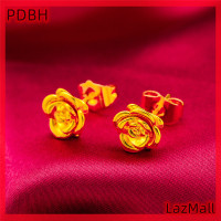 ราคา PDBH Fashion Store เซลแฟลช1คู่หรูหราสีทองต่างหูตุ้มหูดอกไม้แฟชั่นสำหรับผู้หญิงวินเทจเคลือบด้านเครื่องประดับต่างหูงานแต่งงานของขวัญ (21205004789)
