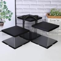 ราคา กล่องเค้ก กล่องใส่เค้ก กล่องใส่ของขวัญ แบบใส ไล่โทนสีชมพูฟ้า สีขาว สีดำ 6นิ้ว 8นิ้ว 10นิ้ว (9510454872)