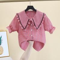 ราคา เสื้อเชิ้ตลายสก๊อตแนววินเทจสำหรับผู้หญิงเสื้อคอบัวใส่ด้านในสไตล์เกาหลีสำหรับนักเรียนแบบใหม่ฤดูใบไม้ผลิและฤดูใบไม้ร่วงเสื้อตัวในแขนยาวผ้าฝ้ายแท้ทรงหลวม (18546249941)
