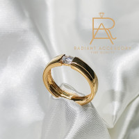 ราคา แหวนเงินแท้ ฝังเพชร Moissanite 0 5 กะรัต พร้อมใบเซอร์ ชุบทองคำแท้ 24K (19378226551)