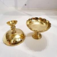 ราคา พานจีบทองเหลือง 3 นิ้ว คู่ละ พานทองเหลืองหล่อ (7223770619)