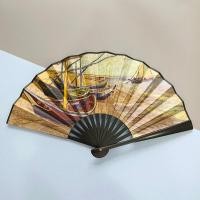 ราคา พัด ขนาด 10 นิ้ว พัดจีน ด้ามจับพลาสติกเนื้อผ้าภาพสไตล์แวนโก๊ะ ราตรีประดับดาว (21271051301)