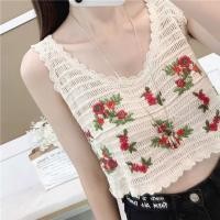 ราคา CัC10 แฟชั่นเสื้อกล้ามลูกไม้ เสื้อถักปักลายดอก เสื้ออลุกไม้ เสื้อกล้ามใส่สบายๆ ฟรีไซส์ รอบอก 34 36นิ้ว ความยาวเสื้อ 15นิ้ว (20275581541)