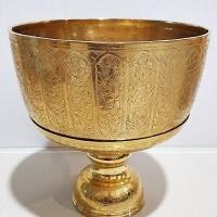 ราคา ขันพานทองเหลือง 8 นิ้ว ตอกลายกลีบบัวหลวง ทัพพี งานพรีเมี่ยม วก้นขันตอกลายช้าง (15917383315)