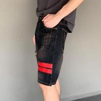 ราคา Golden Zebra Jeans กางเกงขาสั้นผู้ชายแต่งแถบสีขาว แต่งขาด ผ้ายีนส์สีฟ้าซีด สีสนิม ยีนส์ฟอก ยีนส์แฟชั่นเกาหลี (19917711133)