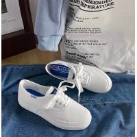 ราคา White bidibi รองเท้าผ้าใบขาวล้วน พื้นน้ำเงิน scarpa officiall (19662186729)