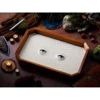 ราคา BEHOLDER Dice Tray White Gold Leather Blue eye Octagon Dice Tray Faux Leather RPG Dice Tray Dungeons and Dragons Dice DnD Dice tray D D Dice (16476022776)