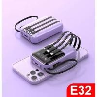 ราคา พาวเวอร์แบงค์ Power Bank 30000mAh มีสายชาร์จในตัว4 พกพาง่าย ใช้ได้กับทุกรุ่น สะดวกสุดรุ่นE32 (19899118219)