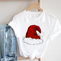 ราคา เสื้อยืดพิมพ์ลายสำหรับผู้หญิงเสื้อยืดลายกราฟิกแขนสั้นสำหรับผู้หญิงเสื้อผ้าแฟชั่นวันหยุดปีใหม่เทศกาลไฟคริสมาสต์ (20600594445)