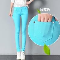 ราคา Candy Color Skinny Jeans Woman Korean Fashion Jeans Leggings for Women Slim Denim Pants Black White Pink Yellow Red Khaki Green CWFT001 (15591098000)