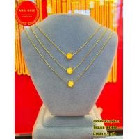 ราคา จี้ทองคำแท้ 99 99 หนัก 0 1 กรัม พร้อมสร้อยคอเงินชุบทอง ยาว 22 cm (14274028103)