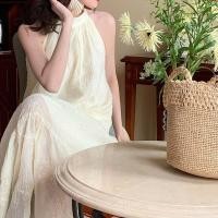 ราคา Yly2023ชุดเดรสเชือกแขวนคอลูกไม้สีขาววินเทจสไตล์ฝรั่งเศสชุดเดรสยาวเปิดไหล่แขนกุดเซ็กซี่สำหรับฤดูร้อน (19383615842)