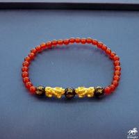 ราคา ข้อมือปี่เซียะทองคำแท้ หินคาร์เนเลี่ยน น้ำหนักทอง 0 4 0 5 กรัม ทองคำแท้ 99 99 24K ยาว 15 17 cm (8306327531)