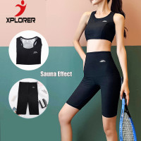 ราคา ชุดซาวน่าลดน้ำหนัก Sweatpants เหงื่อเสื้อกั๊กชุดออกกำลังกาย Leggings (9150157860)