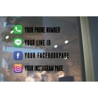 ราคา MP CNX สติ๊กเกอร์ติดกระจก ป้ายร้านกาแฟ สติ๊กเกอร์เปิดปิดร้าน ชื่อร้านค้า เบอร์โทร id line facebook instagram PG0001 (17251962722)