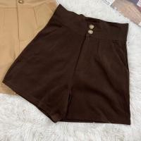 ราคา กางเกงผ้าฮานาโกะ ขาสั้นกระดุมหน้า มีกระเป๋า2ข้าง กางเกงสาวอวบ (19546693494)