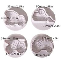 ราคา เขา ลูกสูบคุกกี้รูปร่างรถ3D 4ชิ้นมือจับฟองดองท์แม่พิมพ์ตัด DIY (19226790176)