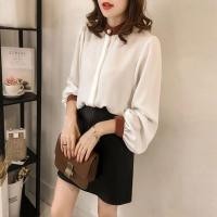 ราคา ProShop เสื้อเชิ้ต คอจีน สีทูโทน แขนพอง ปลายแขนติดกระดุม เสื้อผู้หญิง 136 (17459866991)