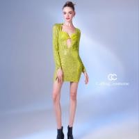 ราคา CALLING COSTUME เดรสเลื่อมสีเขียวมะนาวสุดซี๊ด เปรี้ยวจี๊ดไม่เหมือนใคร ดีเทลหนังนิ่มสีเดียวกันช่วงอก Dress CL637 (21336252687)