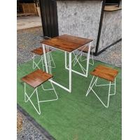 ราคา ชุดโต๊ะเก้าอี้ ร้านอาหาร ร้านนม คาเฟ่ สีไม้โอ๊ค (12938054934)