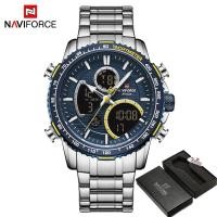 ราคา NAVIFORCE ผู้ชายแฟชั่นนาฬิกาแบรนด์หรูกีฬานาฬิกาสำหรับชาย Chronograph นาฬิกาข้อมือควอตซ์กันน้ำสายรัดเหล็กนาฬิกา (21341656769)
