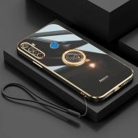ราคา AnDyH Ultra Thin Silicone Phone Case For OPPO Realme 5 Pro 5i 5S 6i C3 Realme Narzo 10 20A Deluxe Fall Protection Gold Band with Clock Ring and Free Lanyard (17689221996)