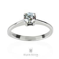 ราคา แหวนเพชร CZ แหวนเงินแท้ 92 5 ดีไซน์เรียบหรู แหวนเงินแท้ 100 Major silver (8688274158)