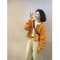 ราคา เสื้อคลุมไหมพรมขนแรคคูนสีดำสำหรับผู้หญิงเสื้อคาร์ดิแกนผ้าถักแบบสั้นดูแพงดูดีสุดๆสำหรับฤดูใบไม้ผลิและฤดูหนาวเสื้อซิปคู่ (20577410447)