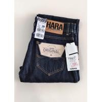 ราคา Hara ยีนส์ผู้ชาย ขากระบอกธรรมดา ผ้าไม่ยืด เอวกลาง เป้าซิป สีดำฟอก ของแท้จากSHOP (20553122201)