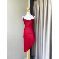 ราคา Layla dress เดรสซาตินปลายเฉียงดีเทลเชือกไขว้หลัง เดรสปาร์ตี้ (19088308390)