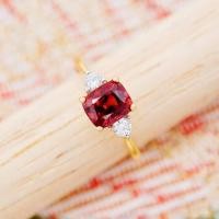 ราคา พร้อมส่ง แหวนสปิเนลเพชรแท้ ทองคำแท้18K ทอง75 0 มีการ์ดรับประกันสินค้า 18KPRG231 (19195348156)