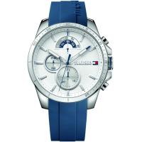 ราคา Tommy Hilfiger Mens Cool Sport Stainless Steel Quartz Watch with Silicone Strap White Blue (17315631575)