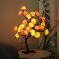 ราคา โคมไฟตั้งโต๊ะ LED ลายดอกกุหลาบของขวัญตกแต่งวันคริสมาสต์ไฟกลางคืน USB สำหรับห้องเด็กโคมไฟรูปดอกกุหลาบตกแต่งบ้าน (18612974241)