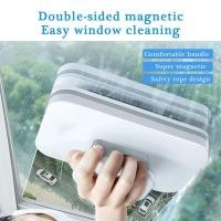 ราคา Double Side Cleaning Brush Magnetic Glass Wiper Window Cleaner Brush for Washing Windows Home Cleaning Tool 26Thickness of Glass (12265219292)