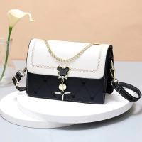 ราคา เย็บปักถักร้อยรายละเอียด Flap กระเป๋าสแควร์Stylish Chain Decor Crossbody (21170751846)