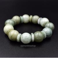 ราคา JADE หยกพม่าแท้ โทนสีธรรมชาติ คั่นด้วยหยก ขนาด 12 มม by siamonlineshop (329075218)