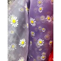 ราคา ผ้าไหมแก้ว ผ้าเมตร ลายดอกเดซี่ กว้าง150cm ตกแต่งDiy ตัดเสื้อผ้า (11446524255)