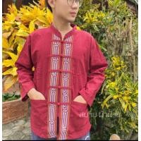 ราคา เสื้อผ้าฝ้ายเดินเชือก คอจีน แต่งกระดุมจีน แขนยาว (21371015861)