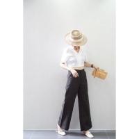 ราคา กางเกงผ้าลินินเบลเยี่ยมแท้เอวสูงทรงขากระบอกทรงสวยจร้าS XL (19467698580)