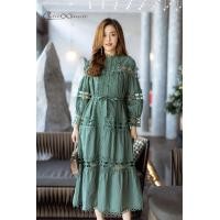 ราคา Cutie Minute อก ฟรีไซส์ 44 Maxi dress ผ้าฝ้ายเกรดพรีเมี่ยม มาในทรงสไตล์แบรนด์เนมเนื้อผ้านุ่ม แต่งสลับกับงานลูกไม้สีเดียวกับชุด (21346540259)