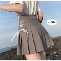 ราคา พร้อมส่ง XS XXL เอวถึง 32 กระโปรงเทนนิสทรงปกติแถบริบบิ้นด้านข้าง ผ้าโพลีเอสเตอร์ มีซับใน สไตล์เกาหลี (17357318945)