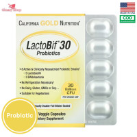 ราคา โพรไบโอติกส์ สำหรับขับถ่าย California Gold Nutrition LactoBif Probiotics 30 Billion CFU 60 Veggie Capsules (10332584501)