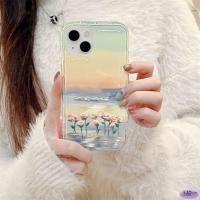ราคา สำหรับiPhone 13 11 12 14 Pro Max 7 8 14 Plus X XS Max XR SE 2020 SE2022 Nice Seaside RoseถุงลมนิรภัยGlossyกันกระแทกโทรศัพท์กรณี (20334532850)